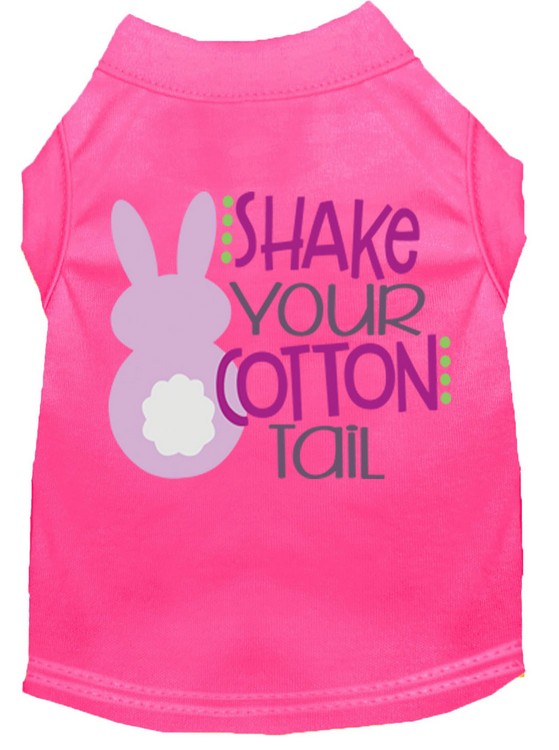 Shake Your Cotton Tail Screen Print Dog Shirt Bright Pink XL